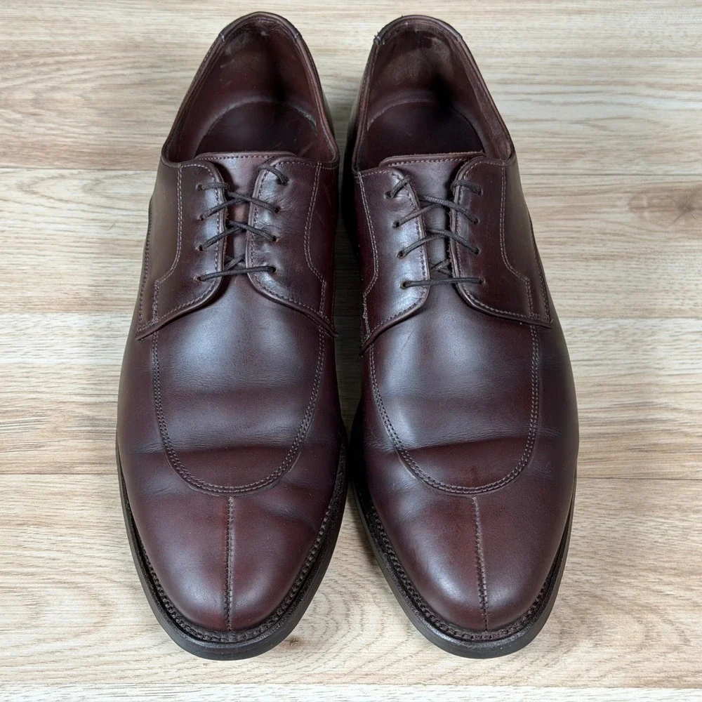 Allen Edmonds Shoes Mens 10 D Brown Belmont Derby Leather Split Toe Blucher